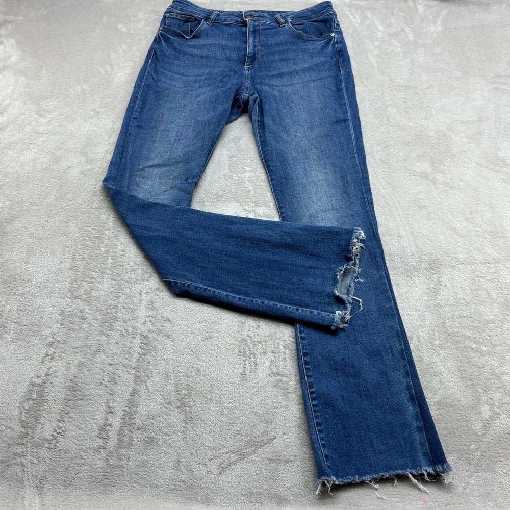 DL1961 Bridget Bootcut Jeans Women's 30 Newbury Wash Instasculpt Raw Hem Denim